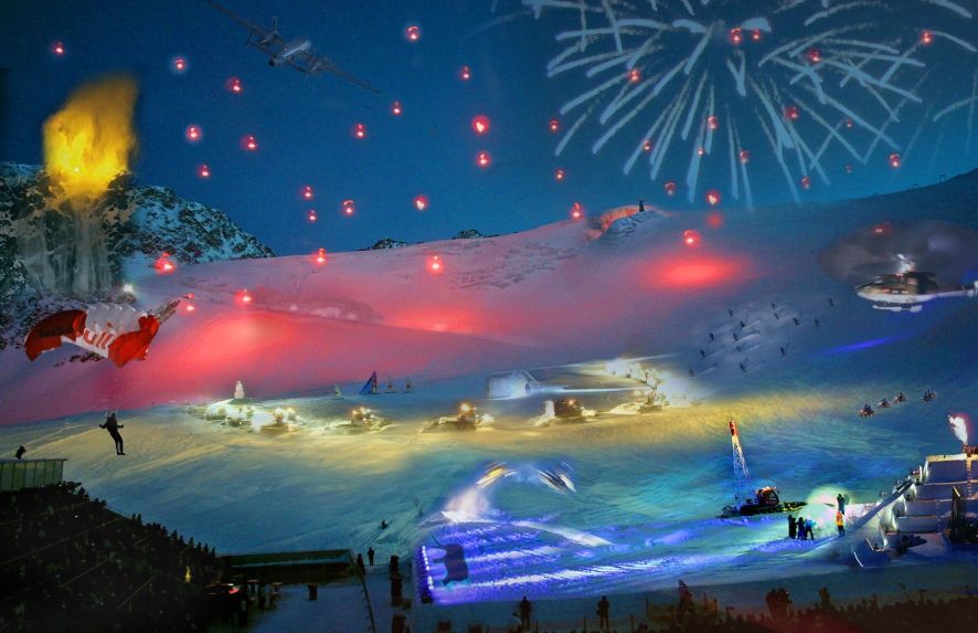 Шоу о Ганнибале на ледниках Австрии 15 апреля этого года на австрийском горнолыжном курорте